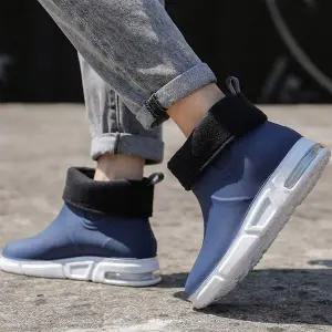 [RIZPICK]남성 방수 첼시 레인부츠 기모 안감 방한 장화 에어 신발