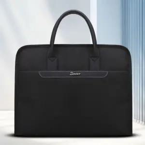 [RIZPICK]블랙 가죽 옥스퍼드 서류가방 클래식 가방 심플 데일리 백 숄더백