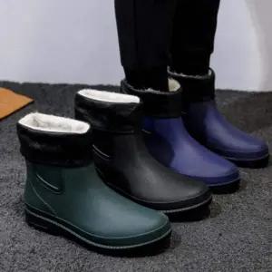 [RIZPICK]남성 겨울 털 기모 레인부츠 3컬러 탈부착 장화 방한화