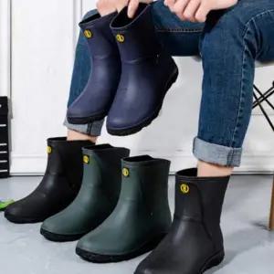 [RIZPICK]남성 방한 털안감 레인부츠 탈부착 내피 장화 숏부츠 낚시 캠핑용