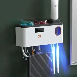 올인원 태양광충전 무선 칫솔살균기 양치컵 세트 UVC