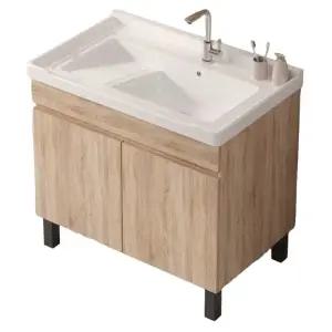 손세탁용 사각 하부장 씽크대 엔젤 욕실 화이트