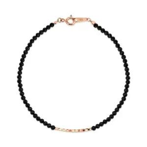 [비앤비골드] 14K 골드 라운딩 커브 파이프 블랙스피넬 팔찌 CHB41113