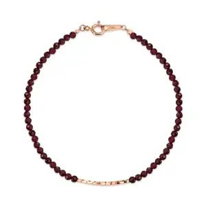 [비앤비골드] 14K 골드 라운딩 커브 파이프 가넷 팔찌 CHB41114