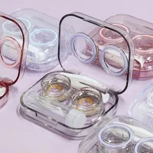 뚜껑 고정 투명 렌즈 케이스 렌즈통 렌즈케이스 렌즈보관 렌즈휴대