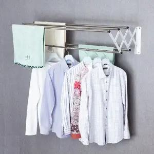 슬라이드형 벽부착 건조대 옷걸이