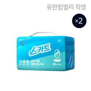 스카트 유리거울 세정 청소 티슈 30매 4개입, 2개