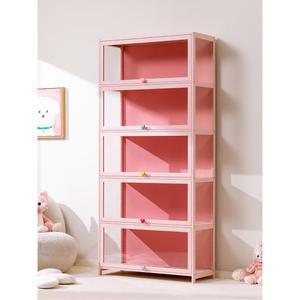 장식장 핑크 투명 진열 진열장 3단 보관함