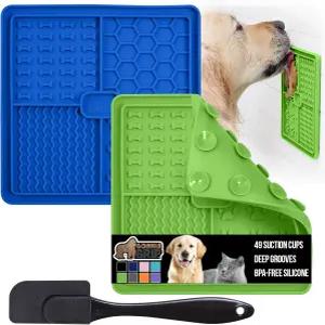 고릴라 그립 BPA 프리 반려견용 실리콘 핥기 매트 49개의 강력한 흡입 컵 식기세척기 및 냉동고 개 목욕
