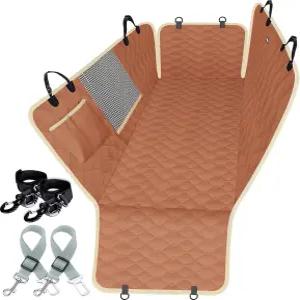 뒷좌석용 래시 도그 카시트 커버 2개의 안전벨트 메쉬 윈도우가 장착된 방수 카 해먹 내구성 스크래치 방지