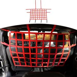 지프 랭글러 JK JL 글래디에이터 JT 뒷좌석 네트 레드 액세서리용 RT-TCZ 펫 배리어 도그 카 디바이더