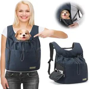 소형견을 위한 하이킹 여행용 지퍼 측면 창문이 있는 강아지 전면 캐리어 백팩 조절 가능한 애완견