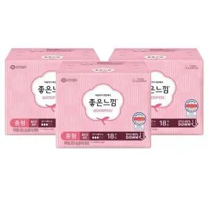 [좋은느낌] 좋은느낌 오리지널 울트라슬림 날개 중형 18Px3팩