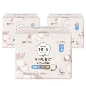 [좋은느낌] 좋은느낌 무표백100 유기농순면커버 대형 14Px3팩