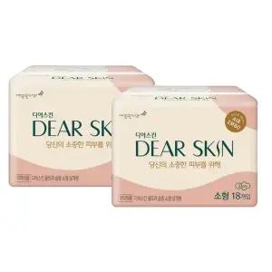 [디어스킨] 깨끗한나라 디어스킨 에어엠보 소형 18Px2팩