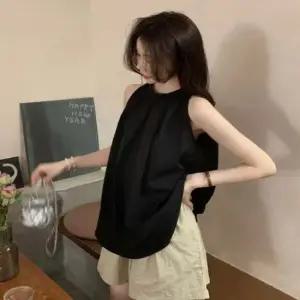 여성 2컬러 여리여리 셔링 홀터넥 민소매 블라우스