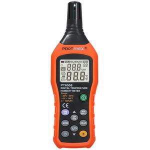 Protmex PT6508 온도 습도계, 디지털 온도계 습도계 모니터(주변, 이슬점, 실내/외 MIN용 습구, MAX, 데이터 홀드, LCD 백라이트 포함)