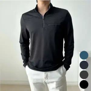 남자 시원한 여름 긴팔 반집업 냉감 티셔츠 등산복