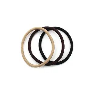 [콩심팥심]3색 헤어밴드 고탄력 머리끈(베이지브라운검정)