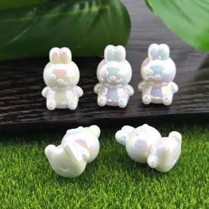 비즈팡 [BG-5-04]볼꾸파츠 아크릴 오로라미니토끼 16x24mm (내경2.3mm) 볼꾸비즈 키링용 ,1개