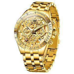 남성 OLEVS 시계 남성 스켈레톤 비즈니스 원피스 스테인리스 스틸 방수 야광 남성 손목시계