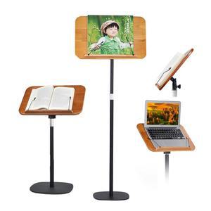 67인치 스탠딩 북 스탠드 받침대가 있는 핸즈프리 책 홀더 우드 악보 포디움 바이블 쿡북 디스플레이