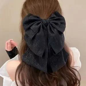 여성 대왕 예쁜 펄 쉬폰 소재 3단 빅리본 집게핀 KJP8+4uzI