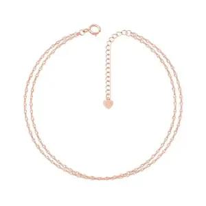 14K Gold 트라이 체인 여리여리 두줄 체인 금 팔찌