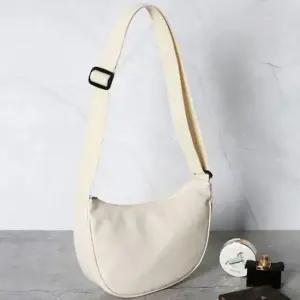 크로스백 스트랩 학생 가방 여성 무지 가방 아이보리