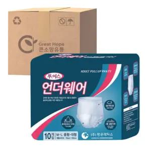 투어스 언더웨어 팬티기저귀 중대형 10매 x 8팩