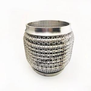 길이 102mm스테인레스 스틸 304 플렉스 파이프 배기 벨로우즈 튜브 커플러(메쉬 인터록 포함) 슈퍼 유연한