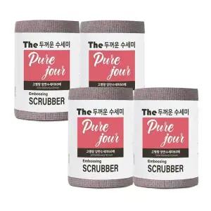 [퓨어주르]국내산 70g고평량 수세미60매x4롤