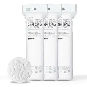 소낙소낙 부드럽고 보풀적은 프리미엄 순면원형 무형광 화장솜 180gsm 120매 X 3세트