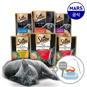 [24+24] 쉬바 수제수프 24개+파우치 24개 골라담기+모래삽+고양이낚시대+베베숲물티슈