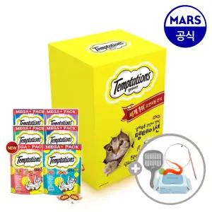 [11번가 단독] 템테이션 메가팩 5개 골라담기+모래삽+고양이낚시대+베베숲물티슈