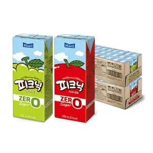피크닉 청포도 제로 200ml, 24개입, 1개+사과 제로 200ml, 24개입, 1개
