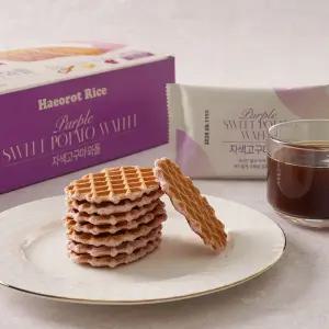 해오롯 라이스 자색 고구마 와플 20입 / NO밀가루 국내산 쌀 과자 간식 다과