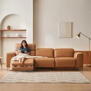 헌터 4인용 이태리 천연통가죽 2모터 리클라이너 쇼파