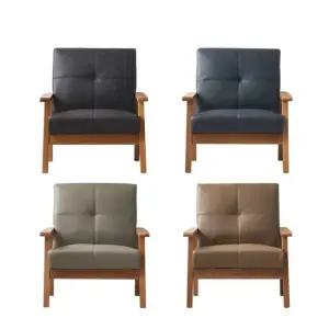 솔트 라인 1인용 원목 가죽소파 mif002