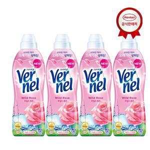 [버넬] 섬유유연제 트리니티 와일드로즈 0.9L x4개