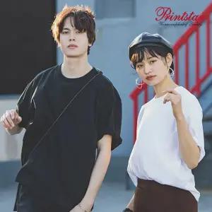 프린트스타 113-BCV 17수 오버핏 반팔 티셔츠 단체티 반티 소량인쇄 1장도제작가능