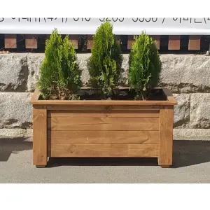 Q1004 도로화분 직사각 대형화분 방부목 플랜트박스 칸막이 차폐용 인테리어 나무 목재 특대형