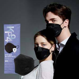 한스웰 국산 KF94 늘찬 황사 방역 블랙 마스크 대형 개별포장 100매