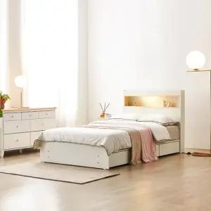 이즈 카이 LED 편백 수납 SS침대 프레임 DF921956