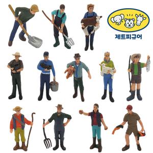 제트피규어 12종 동물 농장 농부 사육사 피규어 세트