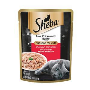 [기타]쉬바 파우치 고양이 습식사료 참치와 닭고기 70g X 24개 1박스