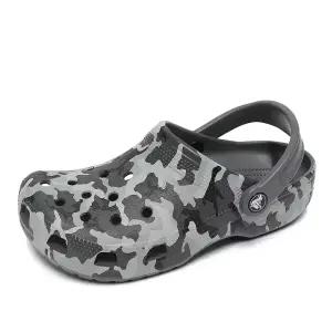 크록스 클래식 카모 클로그 여성 샌들 블랙그레이 207594-097