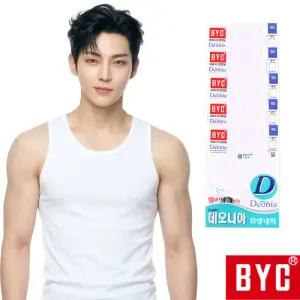 BYC 남성 런닝 5매 데오니아 순면 땀냄새 제거 남자 나시 항균소취 기능성 민소매 셔츠 주니어 5S_BYD7001