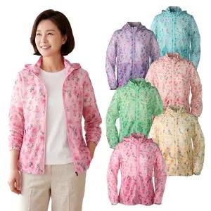 모렉스 여름 여성 플라워 망사 자켓 등산 메쉬 촌캉스 꽃잠바 햇빛차단