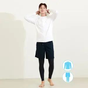 [하프클럽/베이직 엘르]베이직엘르 남성인 집업 래쉬가드 비치반바지 워터레깅스 세트 BEM-